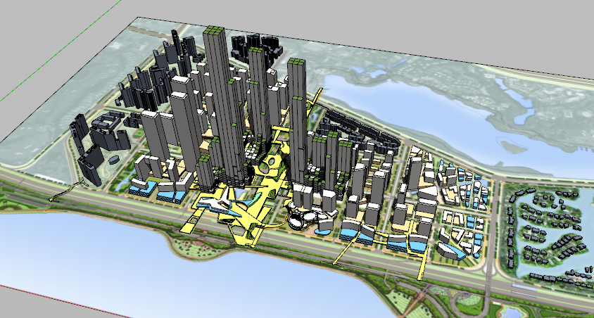 深圳湾超级总部城市设计方案+SU模型+CAD总图-4