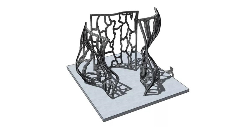 超极致现代风雕塑模型SU-12