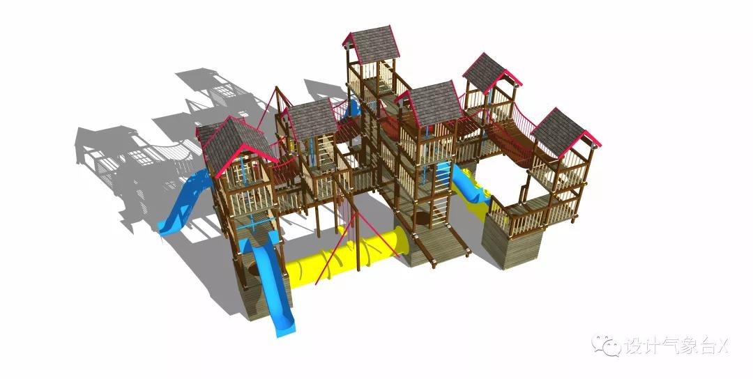 最新儿童活动区单体模型SU（滑梯、器材、摇椅等）-5