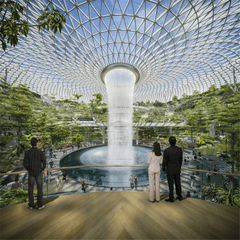 火爆全球的新加坡瀑布机场全套设计方案-10