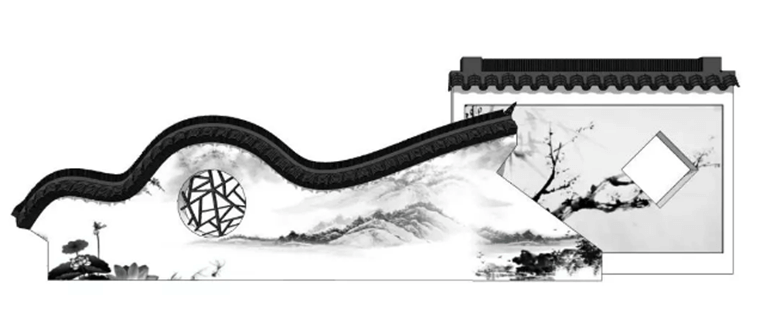 精选现代及民族特色景墙SU模型-5