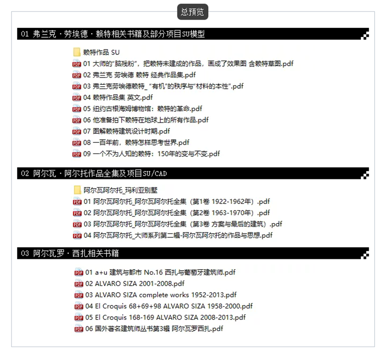 世界建筑大师相关书籍及部分项目CAD/SU-2