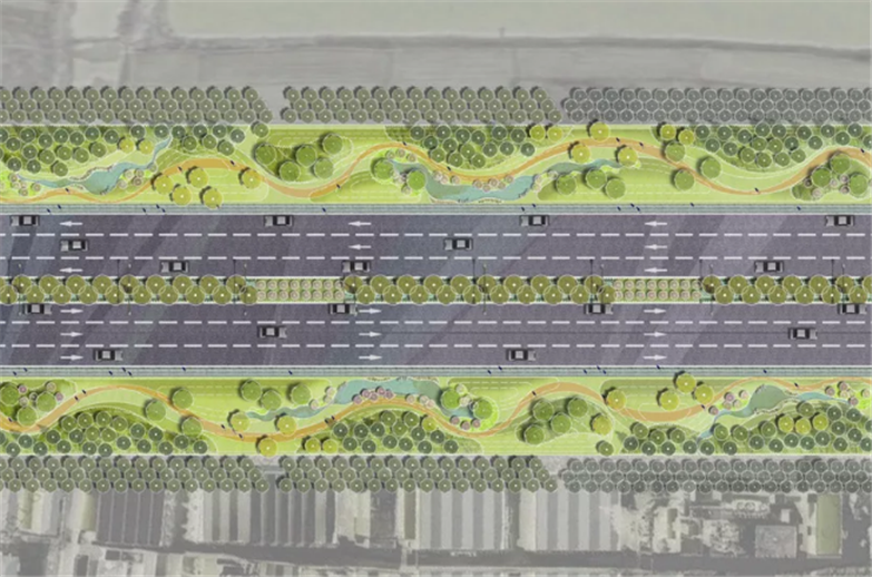 道路彩平剖面图PSD + 一键道路剖面神器-2