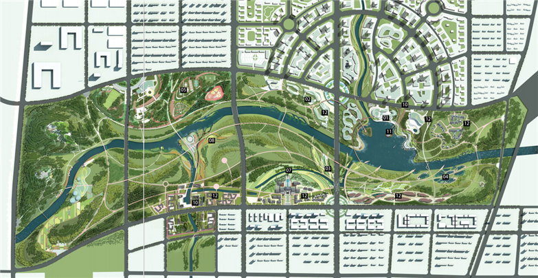 大型滨水景观生态廊道概念性规划设计-6
